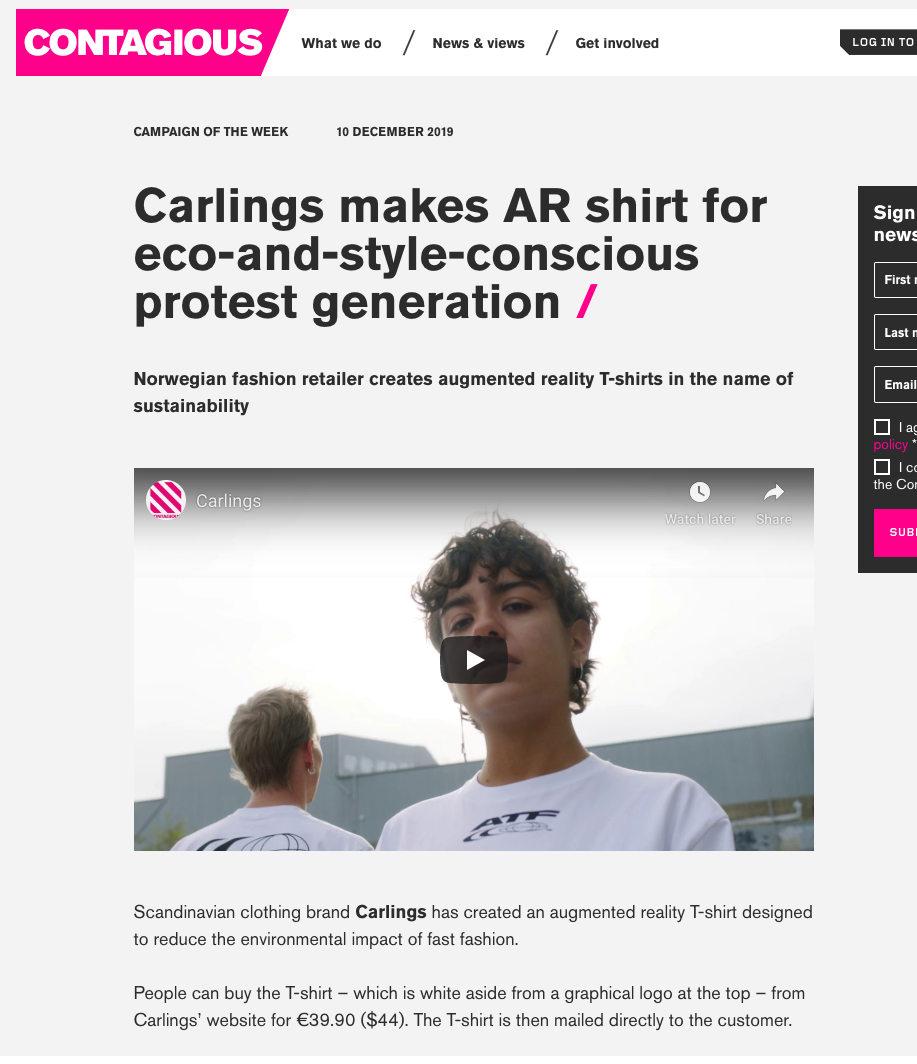 Article screenshot from Contagious
