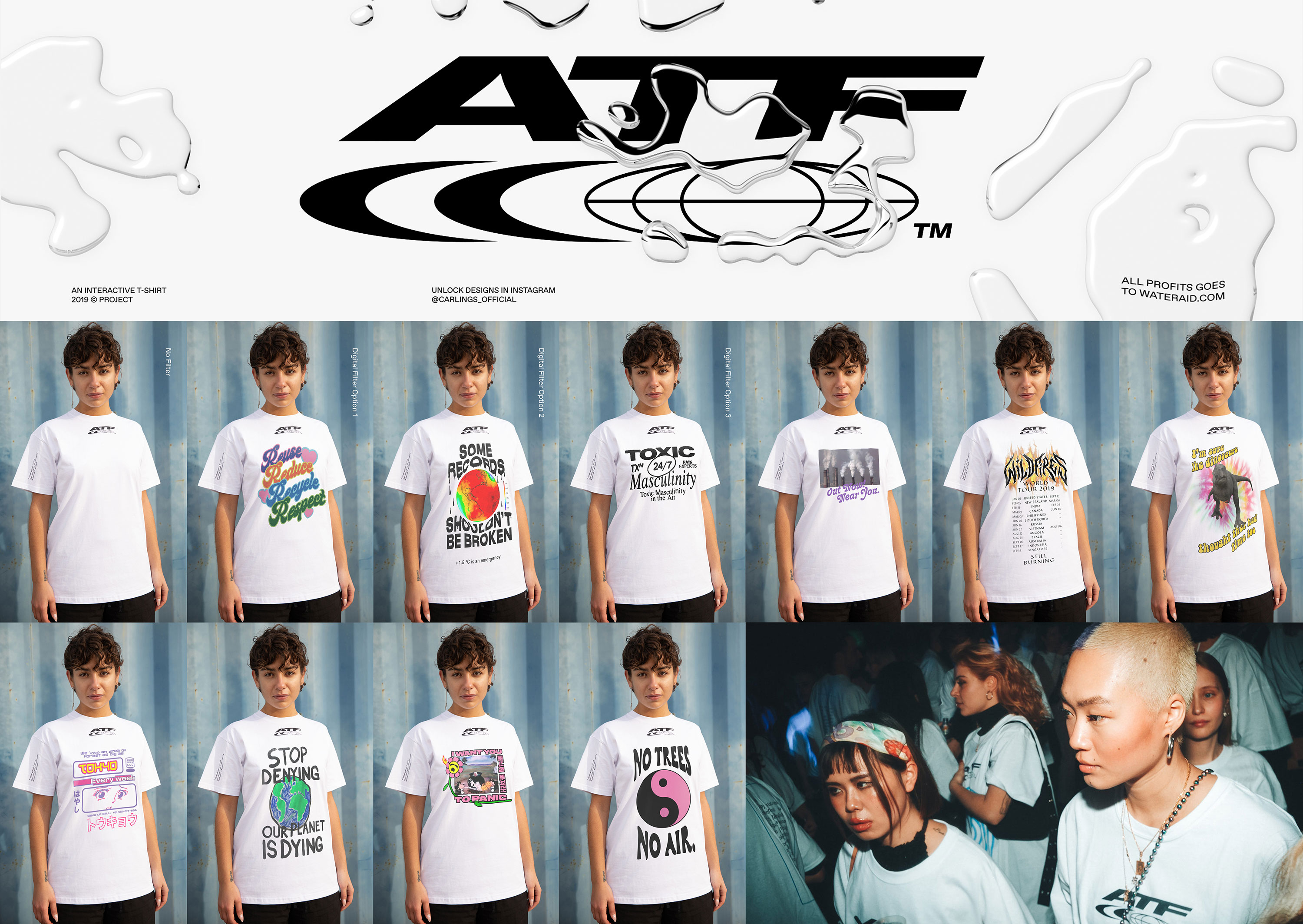 Examples of AR emposed design on the t-shirt